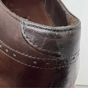 AUTHENTIC! Prada Brown Leather Cut Out Perforated Wingtip Loafers Size 7.5 Prada | Shoes | Authentic Prada Brown Leather Cut Out  main image 3